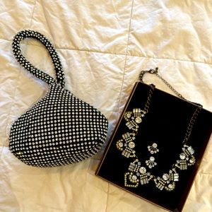 Beautiful sequenced wristlet and necklace with earrings grouping .